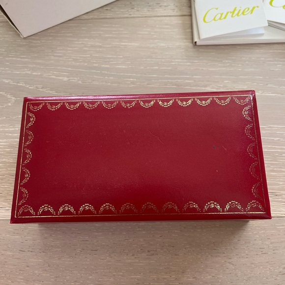 Vintage Cartier Sunglasses Eyeglass Hard Red Box case with pamphlets co712 - Picture 2 of 9